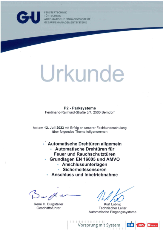 Zertifizierung Türen