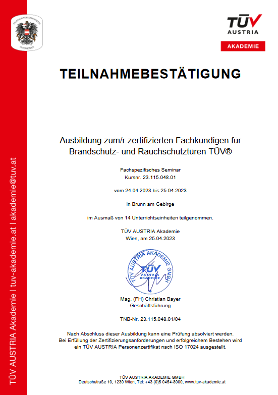 Zertifizierung Parksysteme