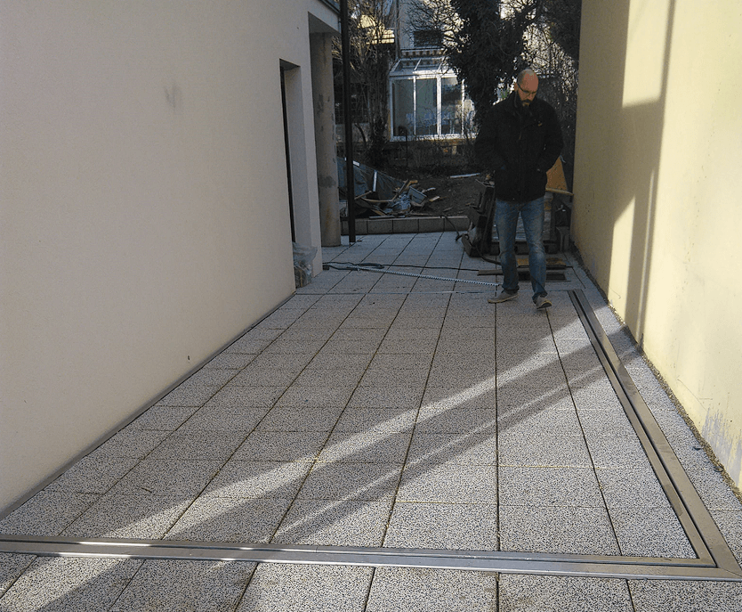 Versenkbare Garage eingefahren