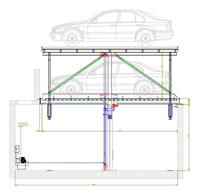 Versenkbare Garage Planung
